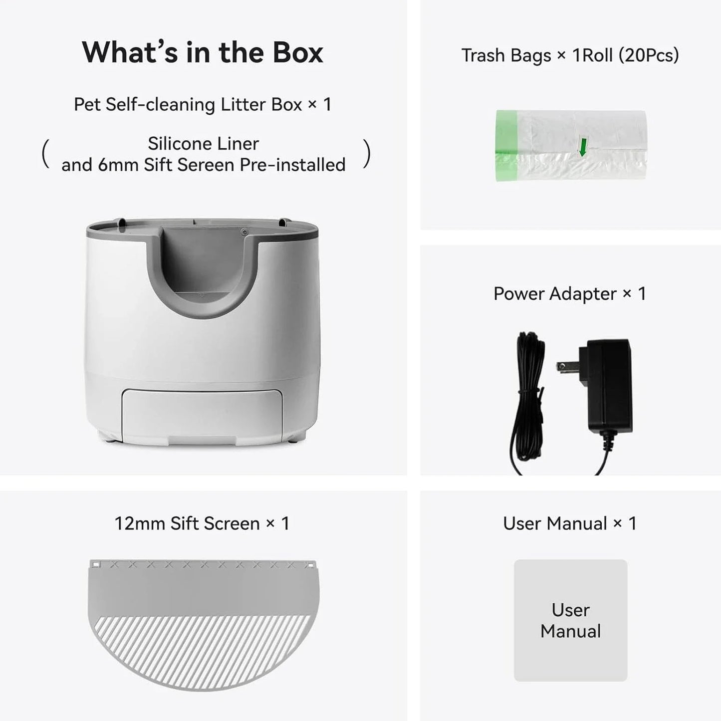 F8 Large Capacity Self-Cleaning Cat Litter Box, Open-Top Multi-Cat with Enhanced Safety, Customized
