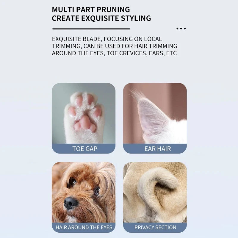 Pet Dog Shaver Electric Groomer Trimmer With LED Light Waterproof Pet Foot Hair Clipper Low Noise Cat Dog Face Hip Paw Shaver