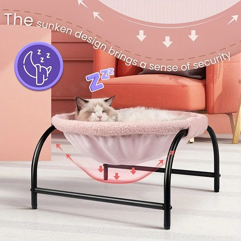 Pet Cat Bed Deep Sleep Nest Elevated Moisture-proof Breathable Removable Washable Pet Hammock for Dog Cat Soft & Warm in Winter