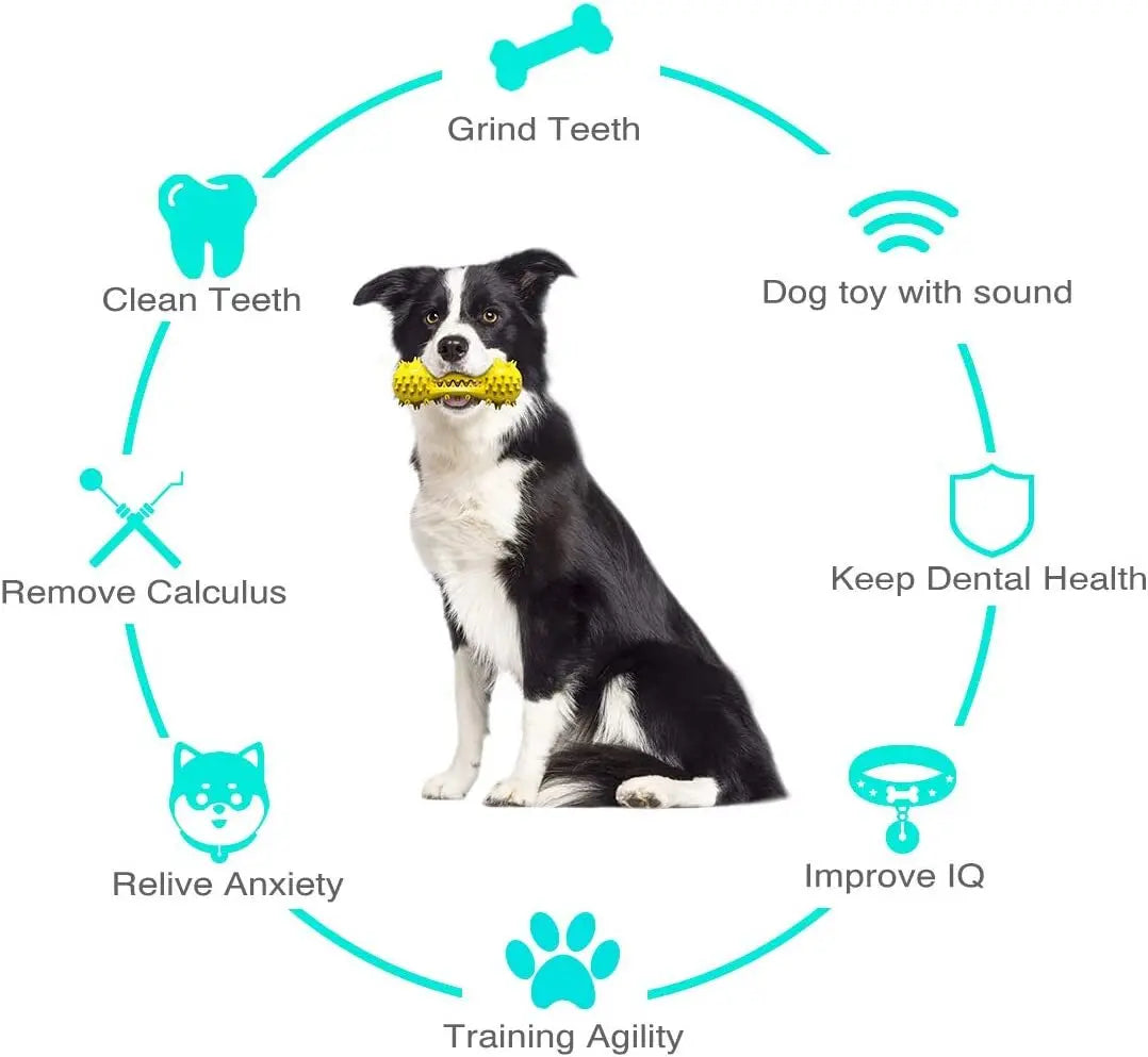 Durable Dog Chew Toys for Aggressive Chewers Heavy Duty Pet Teeth Cleaning Interactive Puppy Toys Long Lasting Rubber Dog Treats