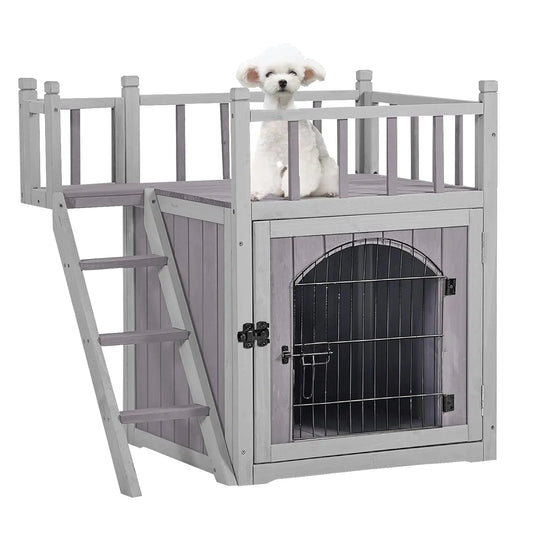 Dog House Feral Cat House Outdoor and Indoor,Pet Houses with Stairs,2 Storys, Customized