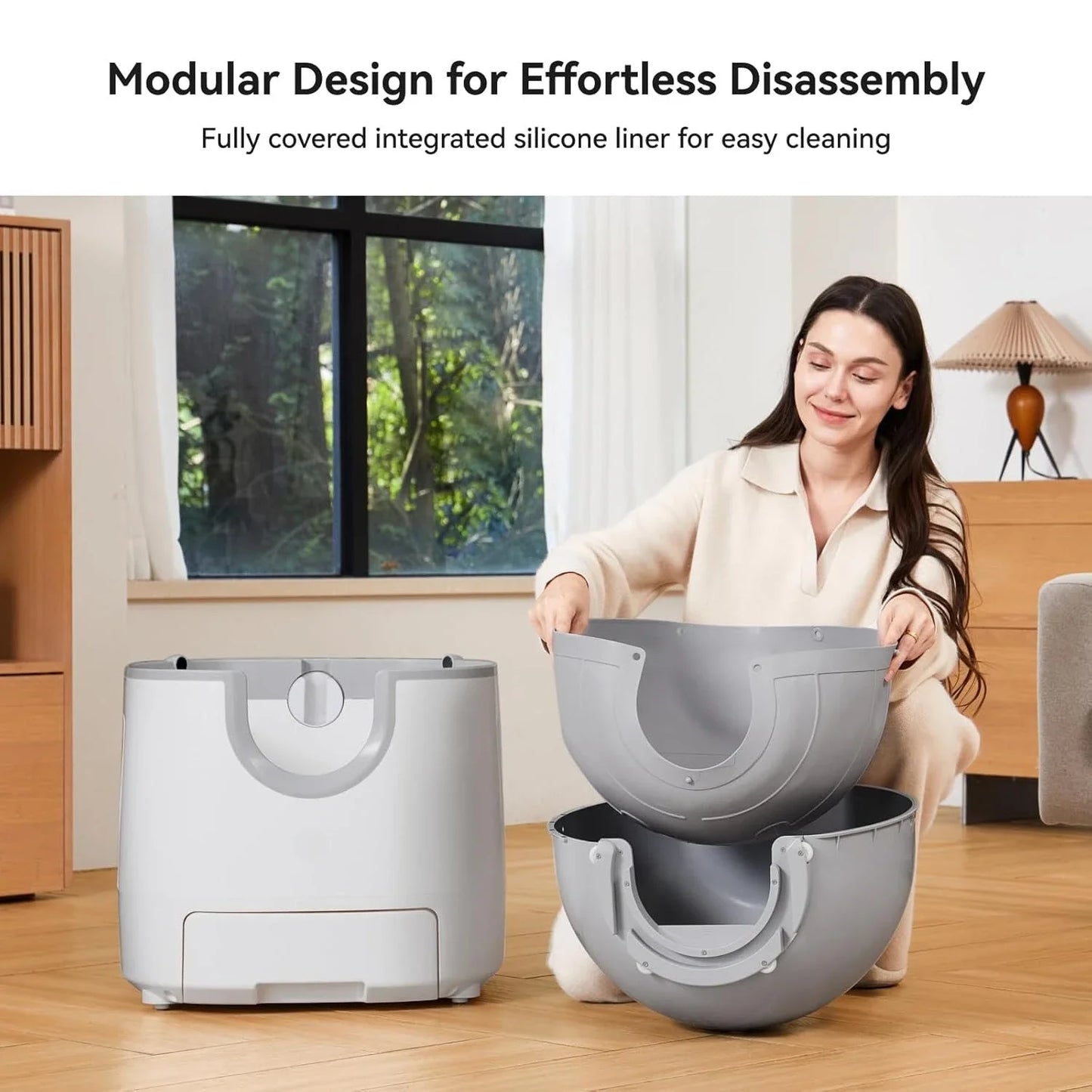 F8 Large Capacity Self-Cleaning Cat Litter Box, Open-Top Multi-Cat with Enhanced Safety, Customized