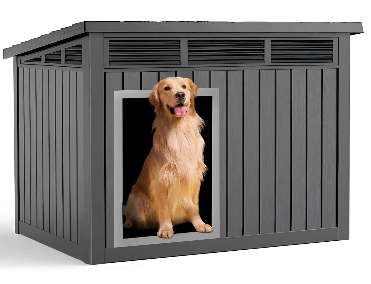 Large Dog House Outdoor for Indoor with Weatherproof & Removable Roof,Fits Small to Large (Gray, 42.87 * 32.95 *, Customized