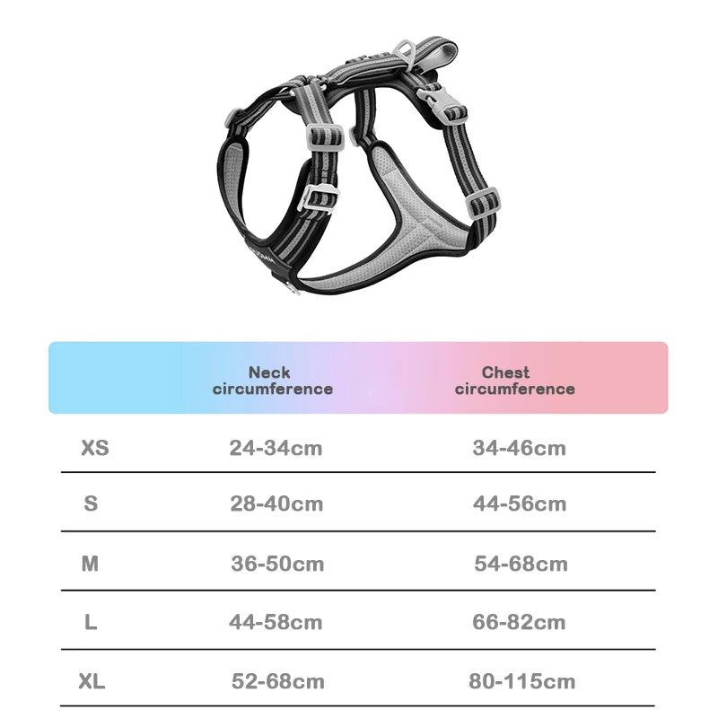 Dog Harness and Leash Set for Large Dogs Heavy Duty No Pull Service Dog Vest with Dog Seat Belt Reflective Adjustable Pet Harnes