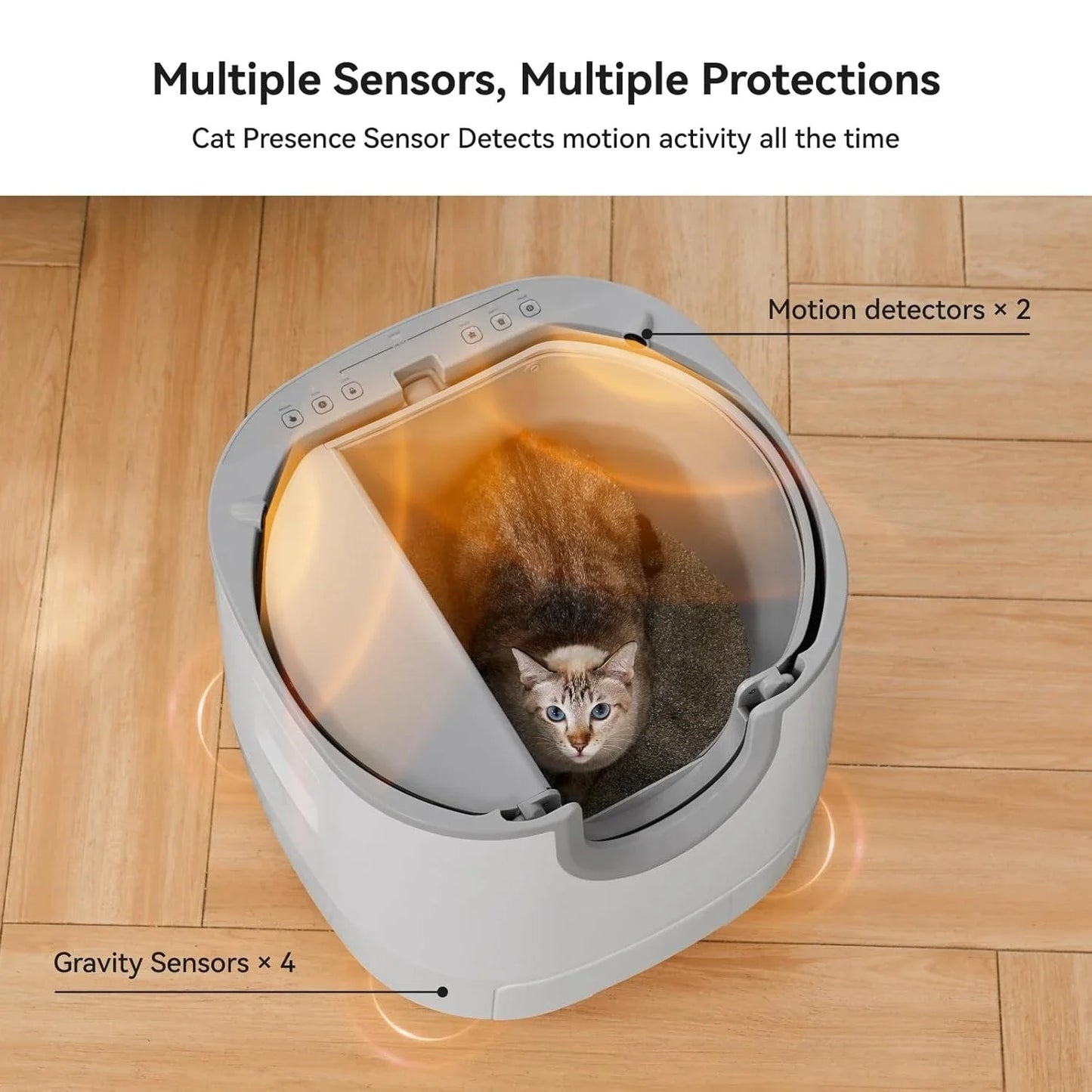 F8 Large Capacity Self-Cleaning Cat Litter Box, Open-Top Multi-Cat with Enhanced Safety, Customized