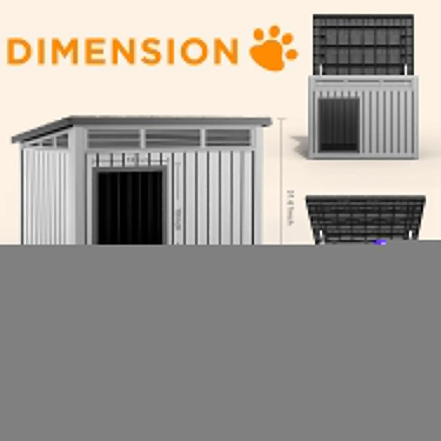 Large Dog House Outdoor for Indoor with Weatherproof & Removable Roof,Fits Small to Large (Gray, 42.87 * 32.95 *, Customized