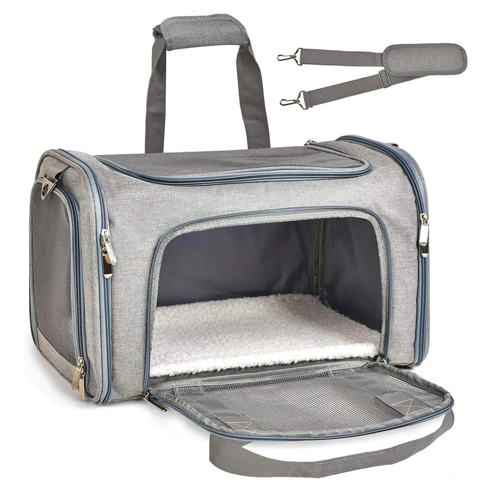 1PC Cat, Dog Carrier for Small Medium Cats Puppies up to 15 Lbs, Collapsible Travel Puppy Carrier