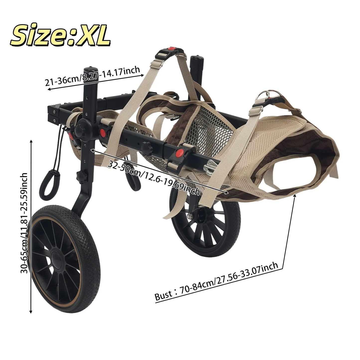 Adjustable Pet Trolley Pet Dog Wheelchair Rehabilitation Walking Aid Cart Portable Walk Trolley Tools for Hind-Leg Support