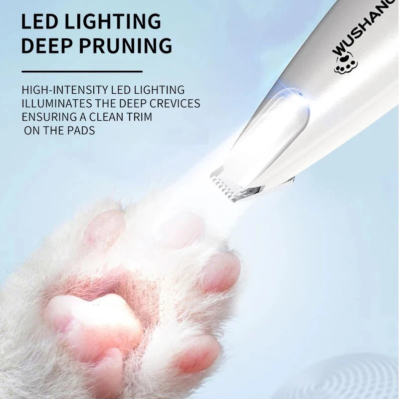 Pet Dog Shaver Electric Groomer Trimmer With LED Light Waterproof Pet Foot Hair Clipper Low Noise Cat Dog Face Hip Paw Shaver
