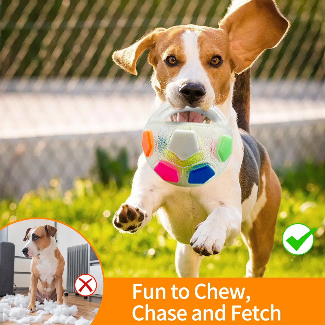 New football tennis ball shaped pet dog toys, durable teething relief to accompany outdoor training squeak toys