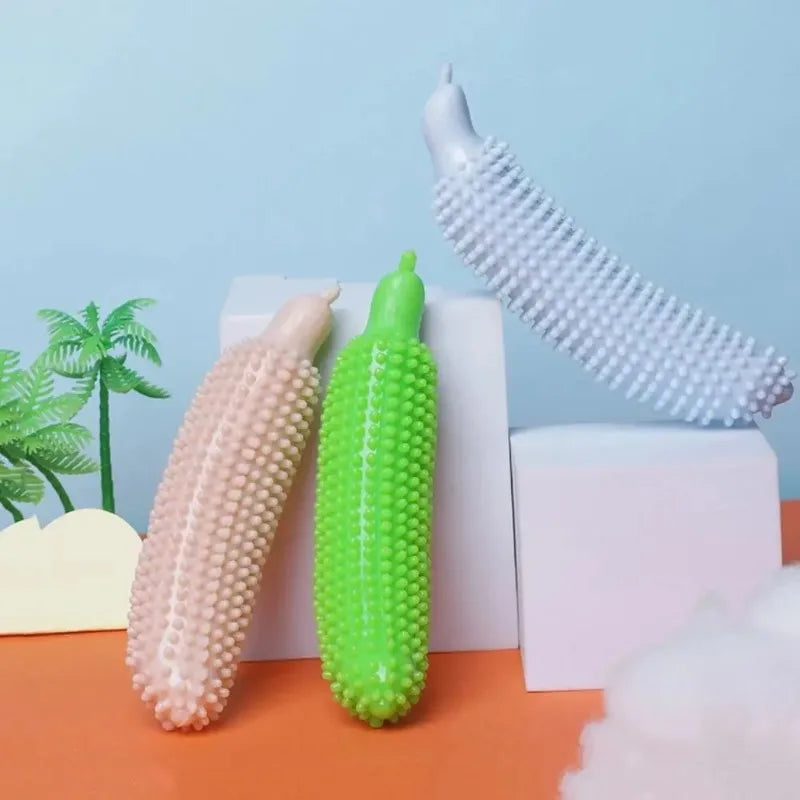 Dog Teeth Grinding Stick Cucumber Shape  Bite Resistant TPE Dog Chew Toy Wear Resistant Pet Molar Stick Teeth Cleaning