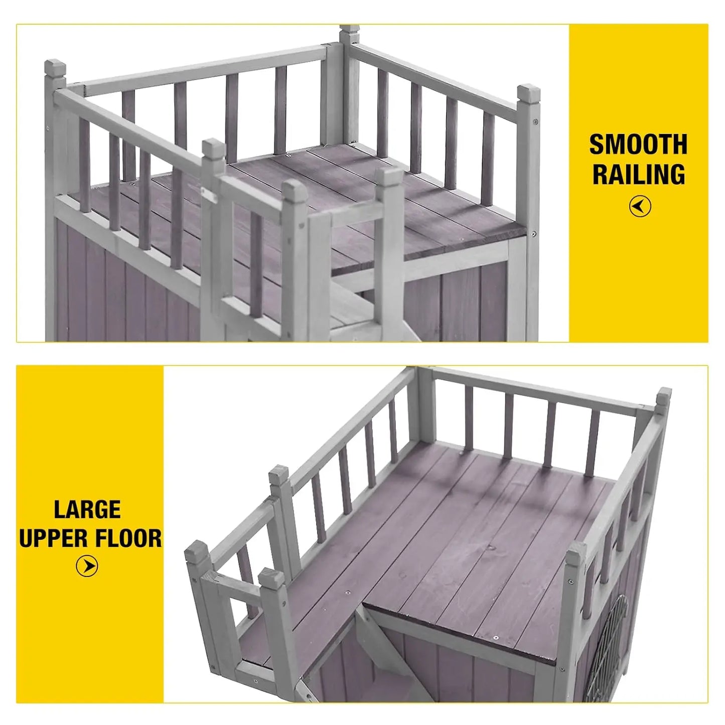 Dog House Feral Cat House Outdoor and Indoor,Pet Houses with Stairs,2 Storys, Customized