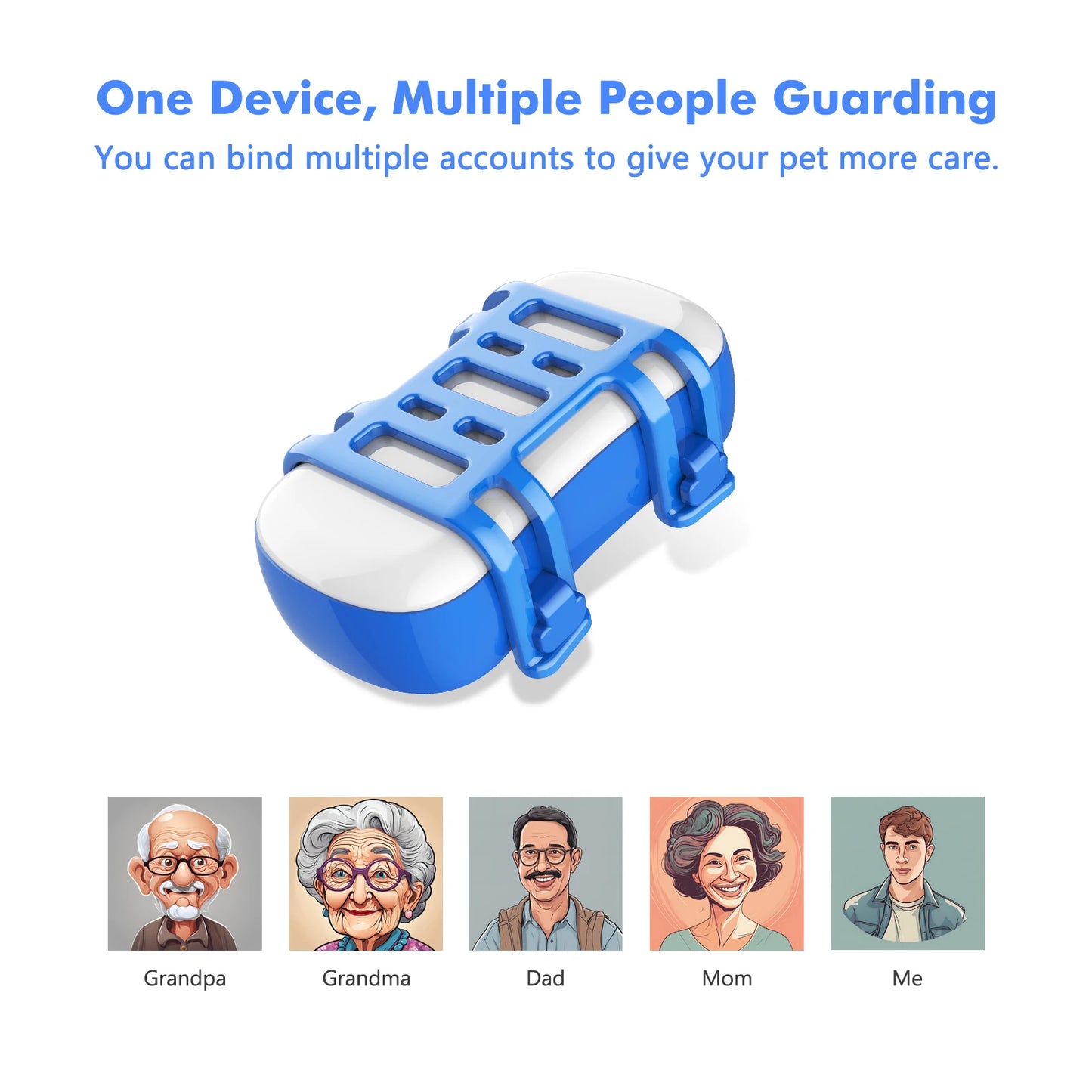 GPS Pet Tracker for Dogs Cats Real Time Tracking Unlimited Distance QR Code Anti-Lost Locator with SIM Subscription Required