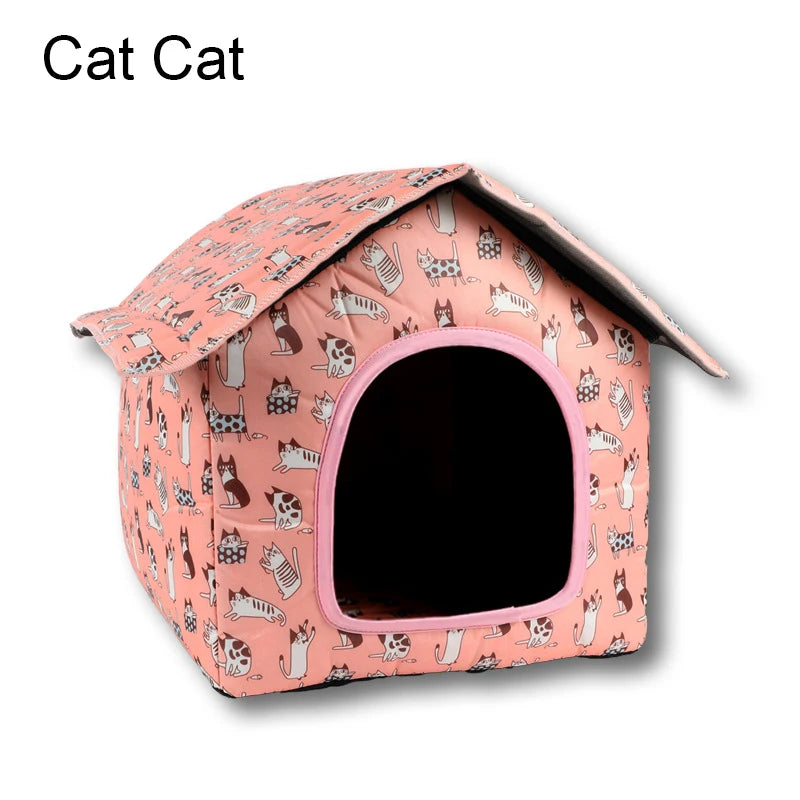 Waterproof Cat House for Outdoors Rainproof Pet Cat Cave Sleep Beds Tent Home Foldable and Washable for Small Dog Puppy Supplies