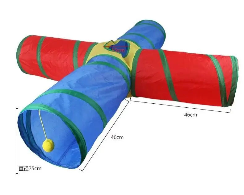 Cat Tunnel Tube Kitty Tunnel Bored Cat Pet Toys Peek Hole Toy Interactive for Indoor Cats Exercise Fun Reduce Anxiety Durable