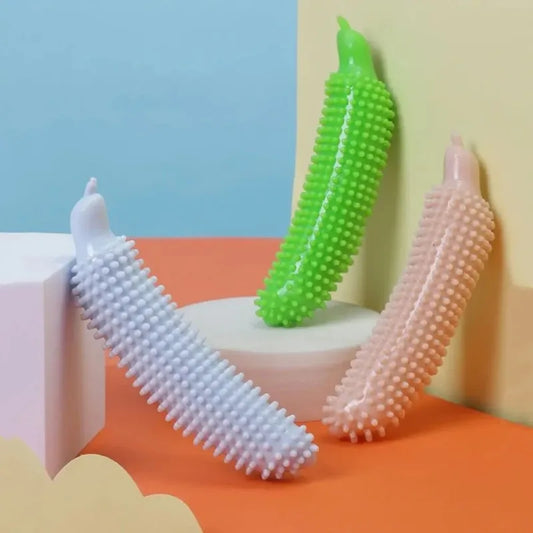 Dog Teeth Grinding Stick Cucumber Shape  Bite Resistant TPE Dog Chew Toy Wear Resistant Pet Molar Stick Teeth Cleaning